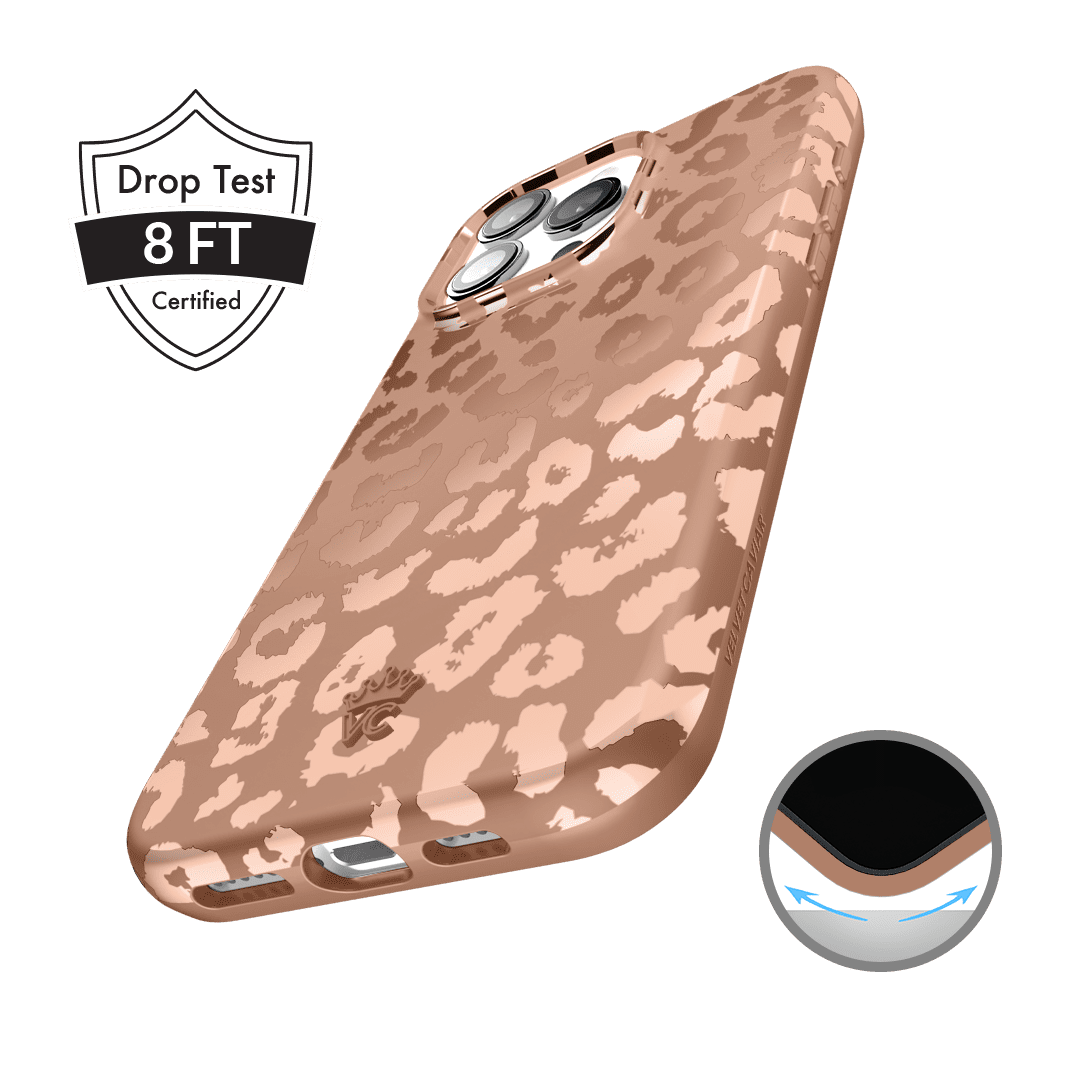 VELVET CAVIAR for iPhone 16 Pro Case - Compatible with MagSafe - Cute Protective Phone Cases for Women - Bronze Chrome Leopard