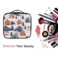 thumbnail image 6 of FORMRS Travel Makeup Bag Large Capacity Train Case Cosmetic Organizer with Adjustable Dividers, Blue Snow Houses, 6 of 8