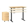 thumbnail image 3 of Bush Business Furniture M6S001AC 48 x 24 in. Move 60 Series by Height Adjustable Standing Desk with Storage - Natural Maple, 3 of 7