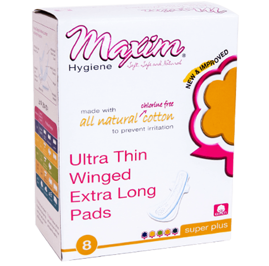 Maxim Hygiene Natural Cotton Pads, Super Plus, 8 Ct