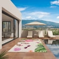 thumbnail image 3 of Summer Flamingo Outdoor Rug for Patio/Deck/Porch, Non-Slip Large Area Rug 4 x 6 Ft, Tropical Plants Botanical Floral Rustic Indoor Outdoor Rugs Washable Area Rugs, Camping Rug Carpet Runner, 3 of 8