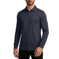 thumbnail image 5 of Jinhomg Men's Golf Polo Shirts Long Sleeve UPF 50+ Sun Protection Collar Shirts Lightweight Summer Casual Quick Dry Tee Shirts Dark Gray,XL, 5 of 6