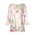 thumbnail image 3 of Bohemian Tops for Women Trendy 2025 Sexy Elegant t-Shirt Boho Floral Print 3/4 Bell Sleeve v Neck Shirts Blouse, 3 of 4