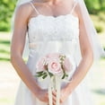 thumbnail image 6 of Pink Silk Wedding Bouquet Artificial Bridal Bouquet Boho Wedding Photography Props Fake Flowers Handheld Bouquet, 6 of 6
