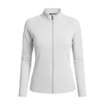 thumbnail image 5 of hotojiny Women's Workout Jacket Lightweight Zip up UPF 50+ Yoga Slim Fit Tops Mock Neck Cropped Athletic Tee Shirt, 5 of 7