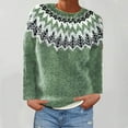 thumbnail image 3 of ATENAR Sweaters for Women,Womens Sweaters,Ugly Sweater,Crew Neck,Soft,Solid,Cotton,Polyeste,Army Green,S(US:4), 3 of 6