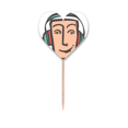 thumbnail image 1 of Headset  Face Sketch Enjoy Toothpick Flags Heart Lable Cupcake Picks, 1 of 3