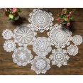 thumbnail image 1 of Set oF 11 Hand Crochet Doilies Lace Cotton Handmade Placemats 4-10 Inches Round White, 1 of 5