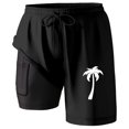 thumbnail image 4 of Xdzjlr Running Shorts For Men,Swim Trunks With Compresssion Liner Inseam Board Bathing Suit With Pockets Comfortable Running Shorts For Men, 4 of 4