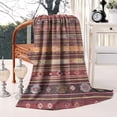 thumbnail image 4 of Boho Red Multicolored Ethnic Pattern Blanket,Comfortable Soft Lamb Wool Throw Blanket,All Season,Warm Lightweight Blankets for Sofa Bed Couch Living Room Chair,50"x60", 4 of 4