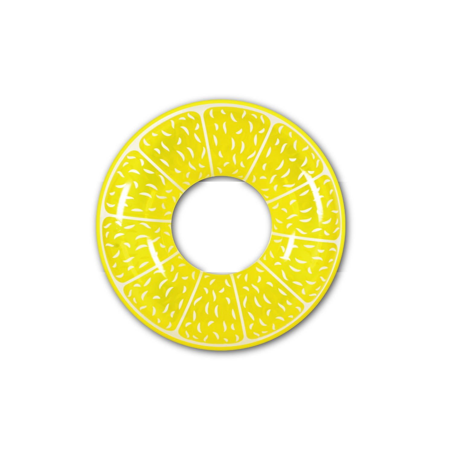 Inflatable Fruit Lemon Slice 42 Inch Inner Tube Pool Float for Ages 13+ by Pool Central