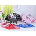 thumbnail image 5 of HUNANBANG 1 Dozen 12 Pieces Folding Hand Fans Church Wedding Gift, Party Favors, DIY Decoration Gift Size9 Wholesale 12pack (Black), 5 of 10