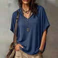 thumbnail image 6 of fatyb Womens Short Sleeve Hoodies V Neck Drawstring Pullover Tops Lightweight Summer Shirts with Hood, 6 of 7