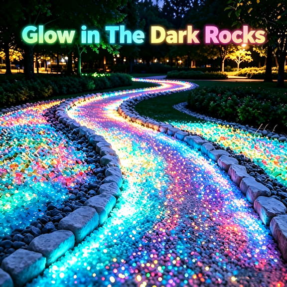 Glow in The Dark Rocks for Garden, Colorful Outdoor Landscape Stones - Luminous Pebbles & Glowing Stones for Night Pathway, Walkway, Driveway, Fish Tank, Aquarium Decor