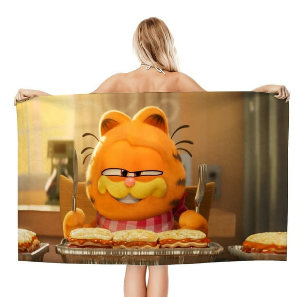 Garfield Toalla de playa de secado rápido con diseño temático, regalo para mujeres y niñas, ideal para cumpleaños, fans, amantes de la música, uso en la playa o al aire libre,78*180cm