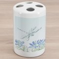 thumbnail image 1 of Dragonfly Ceramic Toothbrush Holder, Waterlilies Flowers and Dragonflies Simplistic Design Eco Nature Theme Art, Decorative Versatile Countertop for Bathroom, 4.5" X 2.7", Blue Green, by Ambesonne, 1 of 4