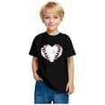 thumbnail image 3 of Robe à Manches Courtes Chemise à Manches Courtes pour Tout-Petits Garçons Filles Imprimé Baseball T-Shirt Mode Mignon Col Rond Imprimé Haut à Manches Courtes Chemise de Baseball pour Garçons Hauts à Manches Courtes, 3 of 5