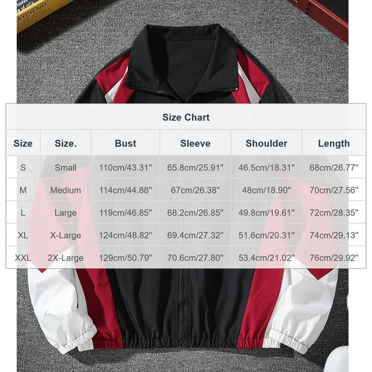 Xzbqbs Jackets for Men Varsity Jacket Zipper Color Block