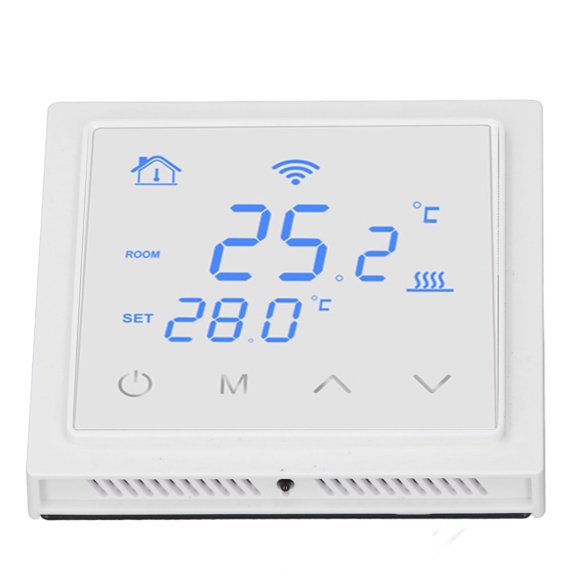 Floor Heating Thermostat, Home Heating System Thermostat WiFi Connectivity  for Apartment White,Black