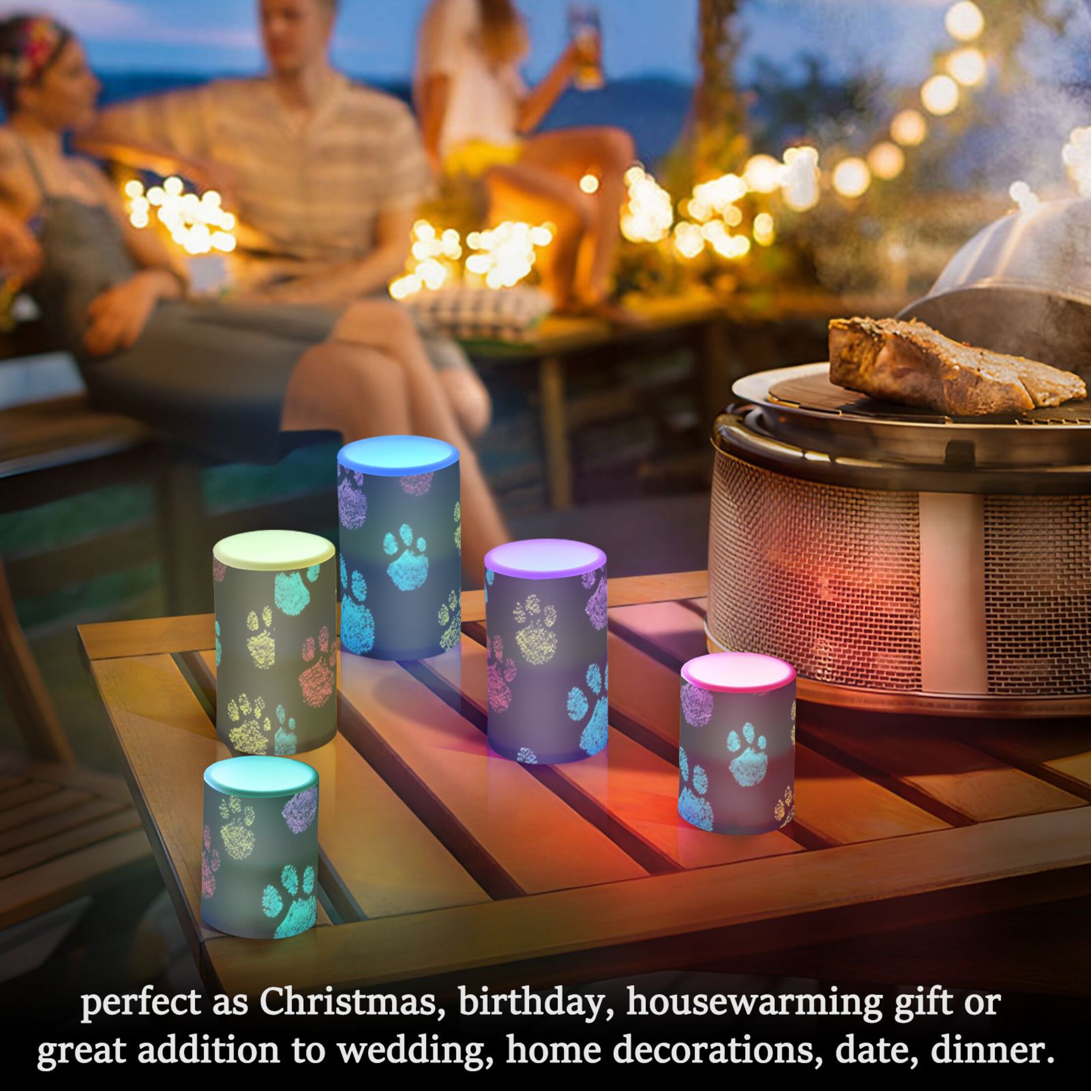 Dog Paws Or Claws Flameless Candles&nbsp;LED Lights Battery Operated Candles with Remote and Timers Flicker Lights Votive Set of 2