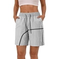 thumbnail image 2 of Below The Knee Shorts for Women Only Moment High Waisted Shorts Nylon,Spandex Soft High Waist Shorts for Home,Summer with Pockets, Travel and Beach Vacation Grey,4XL, 2 of 8