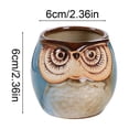 thumbnail image 3 of Cute Owl Ceramic Planter 2.6 Inch, Small Succulent Cactus Flower Pot for Indoor Outdoor Home Office Decor, Animal Style Tabletop Garden Decor Pot Gift, 3 of 6