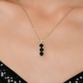 thumbnail image 3 of Gem Stone King 1.46 Ct Round Black Onyx White Diamond 18K Yellow Gold Plated Silver Pendant, 3 of 6