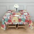 thumbnail image 3 of Pioneer Flower Floral Print Pattern Square Tablecloth,Waterproof Square Table Cover,Wipeable Spillproof Washable Table Cover for Home Kitchen Party Decor 60"x60"(152x152cm), 3 of 6