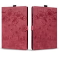 thumbnail image 2 of FJLBDE Case for 7 inch Kindle Paperwhite 12th Generation 2024 with Stand, Card Slot, Auto Wake/Sleep, Embossed Flower PU Leather Folio Magnetic Cover with Pen Holder, Red, 2 of 7