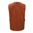 thumbnail image 3 of Faux Leather Vest Jacket for Women Sleeveless Open Front Cardigan Pleather Jackets Dressy Casual Ladies Waistcoat (X-Large, Khaki), 3 of 6