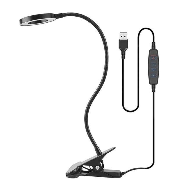 Dc5V 6 W 24 Leds Lámpara de Escritorio Con Clip Enchufe Usb Alimentado Plegable Negro CACAGOO Lámpara de escritorio