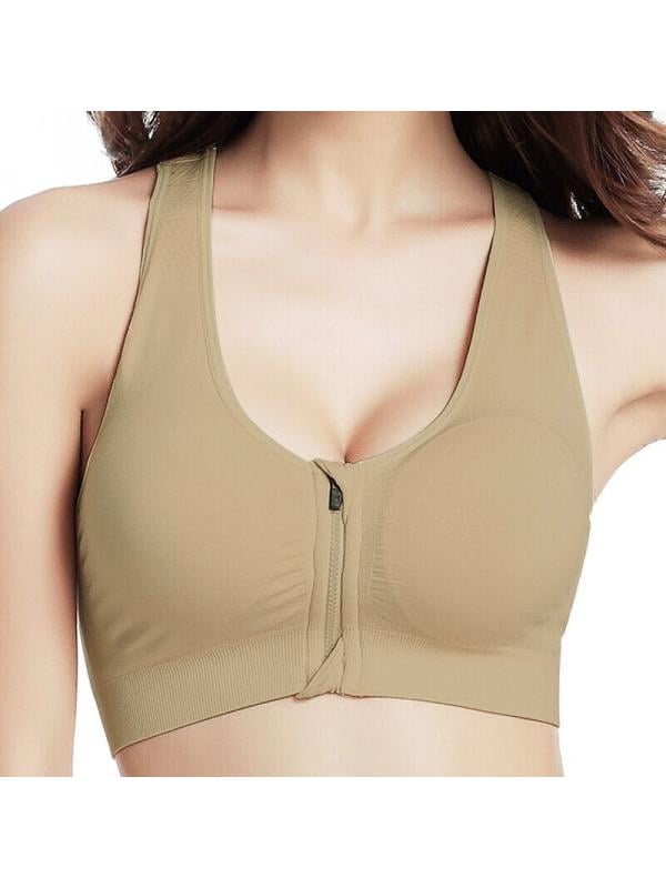 Details about   Sexy Ladies Front Zip Sports Bra High Impact Push Up Wireless Padded Vest Yoga 