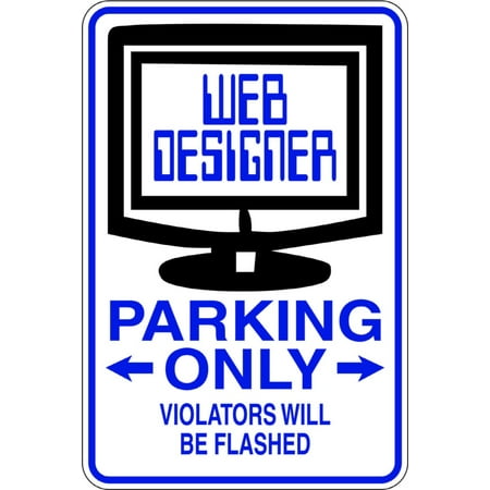 Signs Die Cut Wall Border - Web Designer -Parking Signs - Picture Art - Peel & Stick Vinyl Wall Decal Sticker Size : 9 Inches X 18 Inches