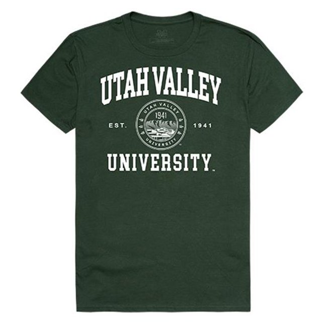W Republic Apparel 526-210-FOR-03 Utah Valley University Seal Tee, Forest - Large