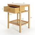 thumbnail image 2 of Gymax 2PCS Bamboo Nightstand Natural Side End Table w/Drawer for Living Room Bedroom, 2 of 10