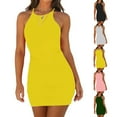 thumbnail image 6 of Women Summer Party Club Dress Sexy Sleeveless Tank Slim Ladies Mini Bodycon Y2K Pink XL YIWEI, 6 of 9