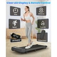 thumbnail image 4 of Walking Pad with Incline,Patbrela 2.5 HP Under Desk Treadmill Small with LED Display &Remote Control,4 in 1 Incline Walking Pad 300 Lbs Portable Treadmill for Home Office, 4 of 9