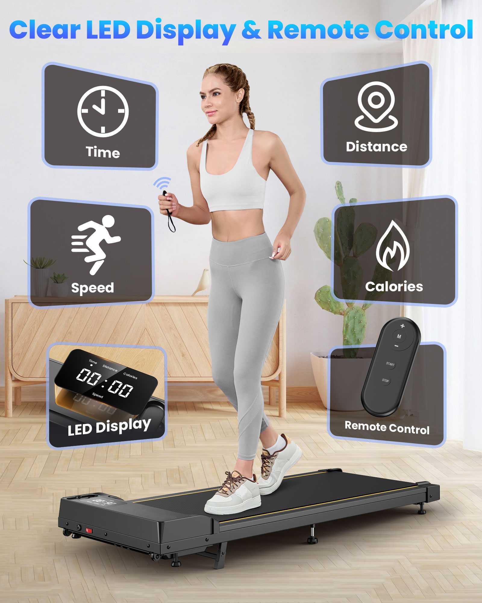 Patbrela 15° Incline Walking Pad with LED Display photo 3
