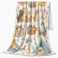 thumbnail image 2 of Playful Kittens Living Room Whimsical Watercolor, Playful Pet Portrait Pattern, Warm Flannel Blanket for Living Room and Bedroom, Cat Lovers Thanksgiving Gift, Pet Lover Home Decor, 2 of 9