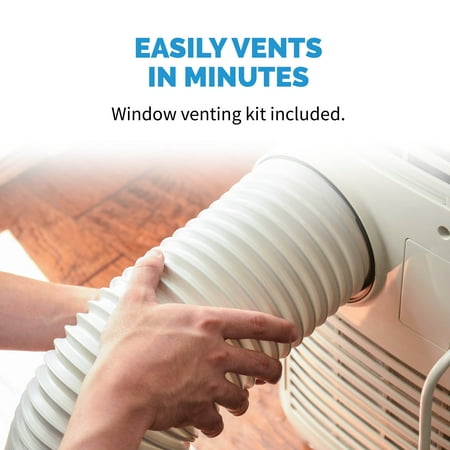 NewAir - 525 Sq. Ft. Portable Air Conditioner and Heater, 8,600 BTUs (8,532 BTU, DOE), Window Venting Kit and Remote Control - White