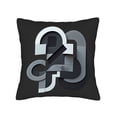 thumbnail image 4 of Set of 2 Decorative Throw Pillow Covers 18x18in - Modern Abstract Geometric Design in Gray on Black for Couch Bed Car, 4 of 8