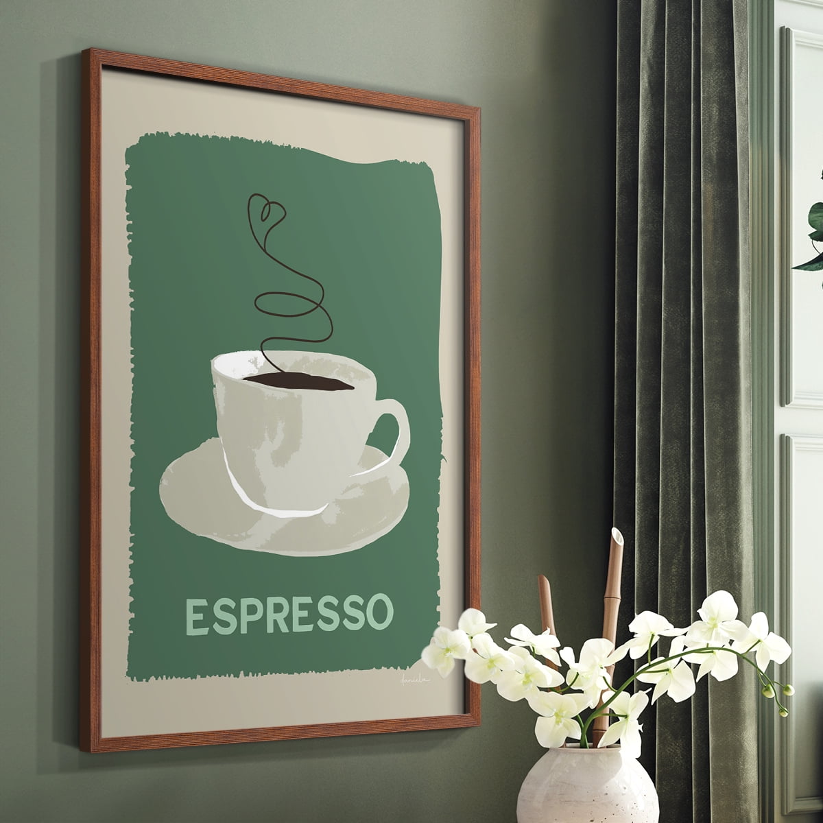 Modern Coffee IV in Brown Solid Wood 8 x 10 Framed Print