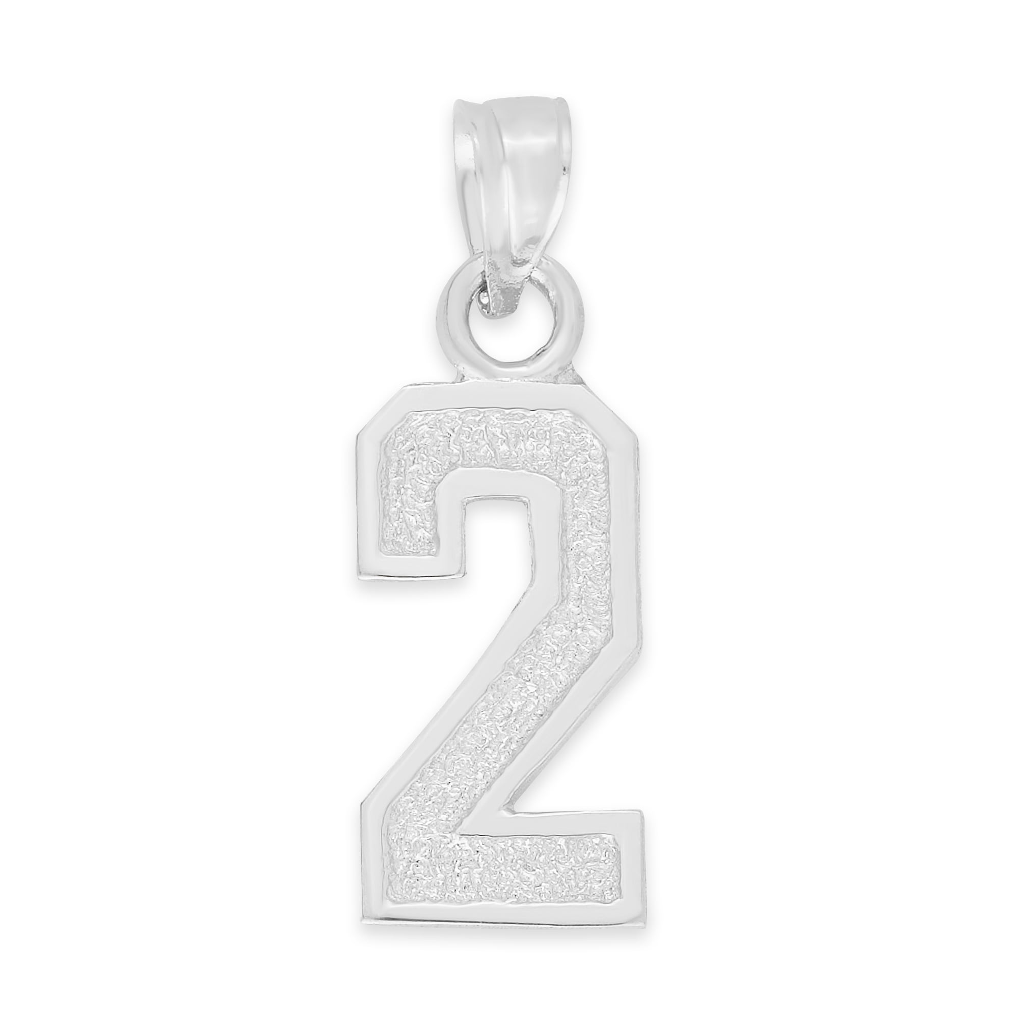 925 Sterling Silver Number Two Pendant 