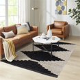 thumbnail image 2 of Madison Park Amanda 63x84" Modern Polyester Fabric Area Rug in Black/Ivory, 2 of 2