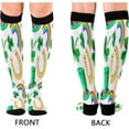 thumbnail image 2 of GZHJMY 1 Pair St. Patrick's Day Clover Compression Socks for Women Men, Knee High Stockings for Athletic Sports,Running,Travel, 2 of 7