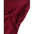 thumbnail image 6 of DPOIS Big Girls Junior V Neck Chiffon Long Party Wedding Prom Romper Gown Flower Girls Dress Burgundy 8, 6 of 7