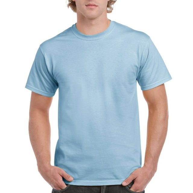 Gildan Men's Ultra Cotton Tee, Light Blue, Medium