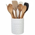 thumbnail image 6 of {Urban Trends Collection Brinna Embossed Ceramic Kitchen Utensil Holder, Large Countertop Utensil Crock, Ceramic Utensil Jar for Spoons & Spatulas}, 6 of 6