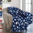 thumbnail image 3 of Christmas Reindeer Snowflakes Blanket Fleece Plush Throw Blankets Soft Cozy Warm Bedspread Shawl Bed Sofa Flannel Print Blanket, 3 of 4