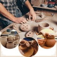 thumbnail image 5 of Juego de 3 herramientas de madera para torneado de cerámica, con perfil angular, ideales para tallar moldes de arcilla y cerámica. Color blanco., 5 of 5
